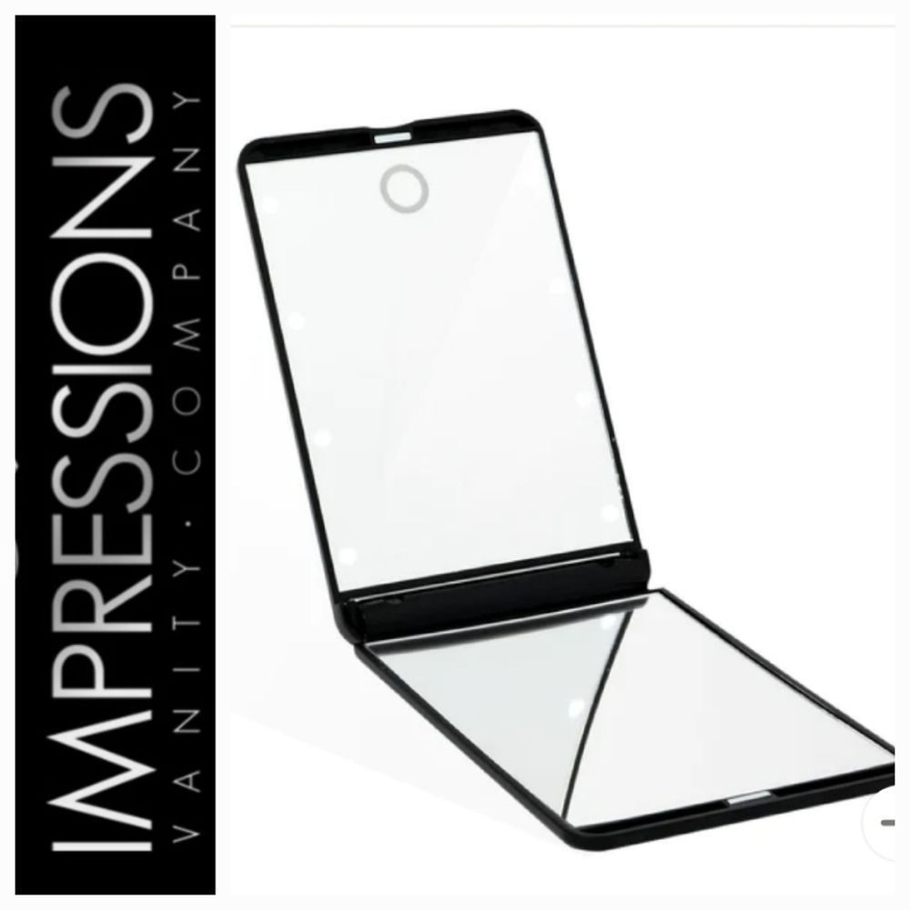 Impressions TouchUp Dimmable LED Compact Mirror- Black